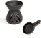 Essential Oil Burner for Home Bedroom Decor, Ceramic Wax Burner, Aromatherapy Tea Light Burner, Christmas Gift (Black)