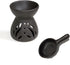 Essential Oil Burner for Home Bedroom Decor, Ceramic Wax Burner, Aromatherapy Tea Light Burner, Christmas Gift (Black)