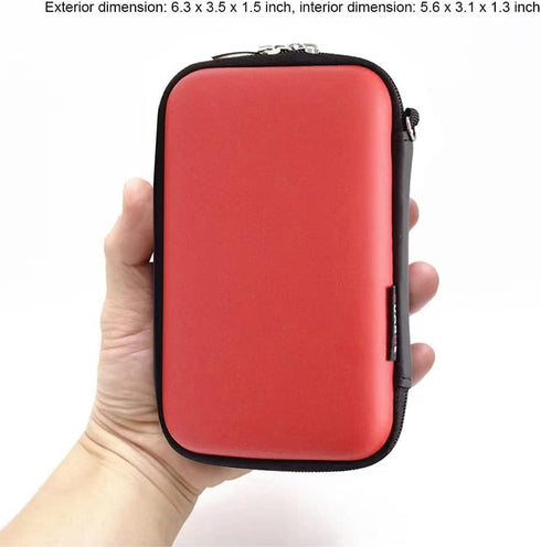 Small Protective Hard Shell Diabetic Travel Case Testing Supplies Kit Organizer Bag For Glucose Meter/Testing Strips/Lancing Device/Lancets/Blood Glucose Monitoring System/Hard Drive (Red)