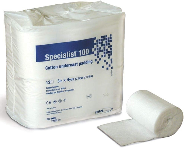 BSN 9043 3 in. x 4 yard 100% Cotton Specialist Cast Padding, 12 Rolls per Bag