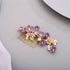 Rhinestone Flower Hair Pieces, Bridal Purple Flower Hairpins Hair Comb Set for Bride and Bridesmaid (4pcs)