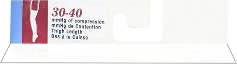 Truform Compression Stockings 30-40 mmHg, Thigh High, Closed Toe, Dot-Top, Black, Large for Men and Women