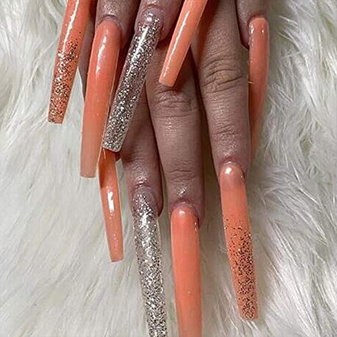 Yimart 100pcs Extra Long Curve Nail Tip, White/Clear/Natural, UV Gel French Acrylic False Nail Art