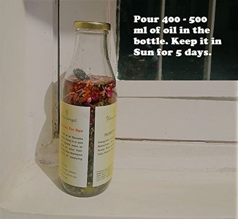 Yauvanya Make Your Own Hair Oil DIY Herbs Mix (11 sundried herbs) for complete Hair Care