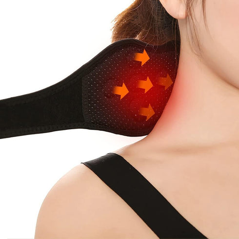 Heated Neck Support Brace, Neck Heating Pad Wrap for Pain Relief, Magnetic Therapy Neck Strap for Neck Arthritis and