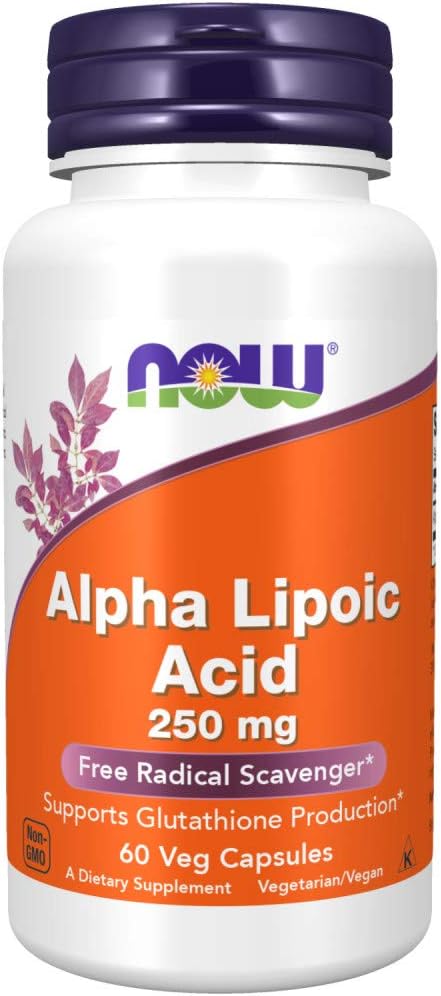 NOW Supplements Alpha Lipoic Acid 250 mg, Supports Glutathione Production*, 60 Veg Capsules