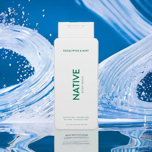 Native Body Wash with Naturally Derived Ingredients | Eucalyptus & Mint 18 oz - 2 Pk for Soft Skin