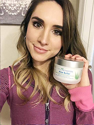 Large 8 oz Hawaiian Aloe Vera Cream Container for Face Moisturizer, Day or Night Use for Sunburn Relief, Eczema,