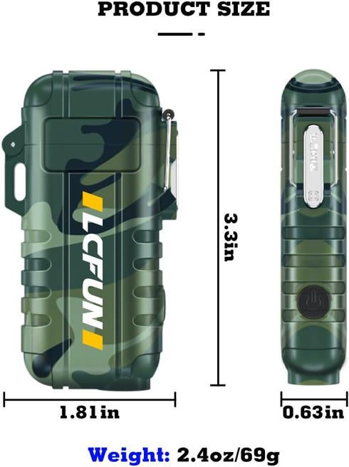 LcFun Rechargeable Electric Lighter, 360° Flexible Neck Windproof Plasma Lighter with LED Battery Display & Flashlight