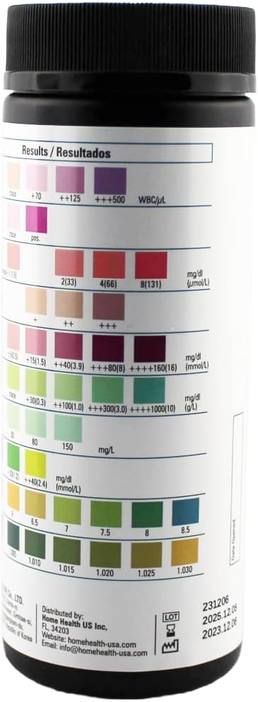 One Step 10A Urine Test Strips, 100 Strip Tub for Men & Women, 10 in 1 Parameters for UTI Infection and Urinalysis