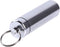 Silver Portable Pill Box Keychain, Waterproof Mini Organizer Case for Purse, Outdoor Travel Medicine Container