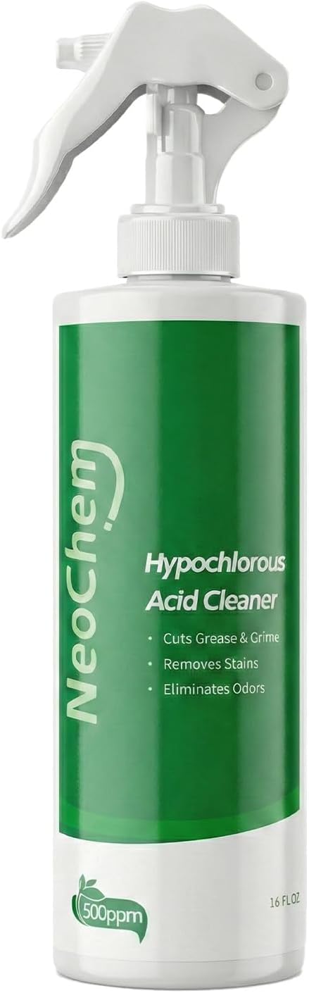 NeoChem Hypochlorous Acid Spray For Cleaning, 500ppm Hypochlorous Acid,Cuts Grease, Removes Stains, Eliminates