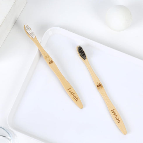 Biodegradable Eco-Friendly Natural Bamboo Charcoal Toothbrushes, FSC Certified, 12 Count