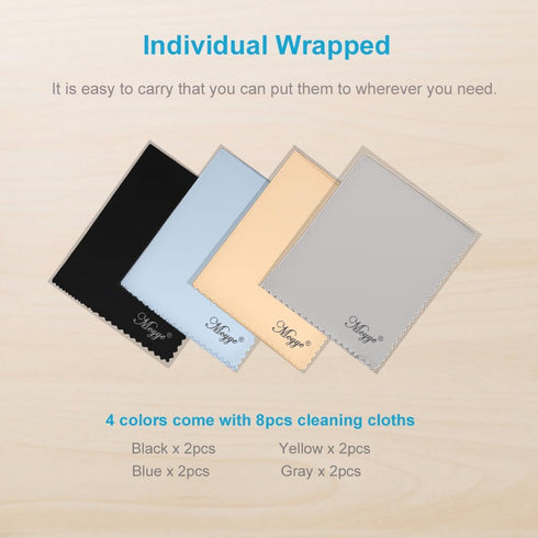 Mcyye 8 (6"x7"), PCS Microfiber Cleaning Cloth for Glasses Premium Eyeglass Cleaning Cloth, Lens Wipes Cloth