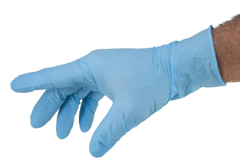 Safeguard Nitrile Disposable Gloves, Powder Free, Food Grade, 100 Count, Small Size, Blue