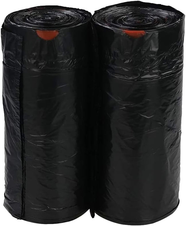 8 Gallon Medium Drawstring Garbage Bag Trash Can Liner, Black, 104 Bags