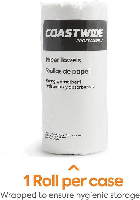 STAPLES Coastwide Professional Kitchen Rolls - 2-Ply Paper Towels, 1 Roll, 85 Sheets/Roll (CW21810)