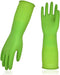 Vgo... 1-Pair Reusable Dishwashing Gloves, Long Sleeve, Thick Latex for Kitchen, Cleaning, Gardening, Size M, Green