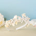 Unicra Silver Starfish Headband, Silver Pearl Bridal Hair Band for Beach Wedding Accessories