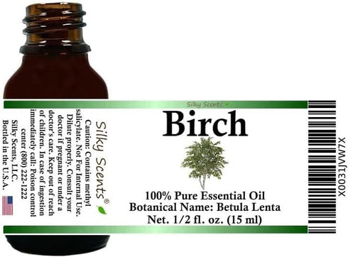 Birch Essential Oil (Betula Lenta) 100% Pure and Natural with Certified Child Resistant Cap 15 ML