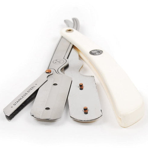 Parker SRW Professional Straight Razor with Stainless Steel Blade Arm and 100 Single Edge Blades for a Smooth, Barber
