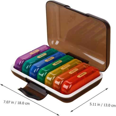 Holibanna Travel Medicine Organizer Case Cute Day Pill Holder with Break Resistant Compartments Portable Storage
