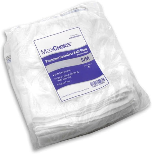 MediChoice Incontinence Underwear, Seamless Knit, Holds Liners and Pads, Small to Medium, Brown Blue (Pack of 5)