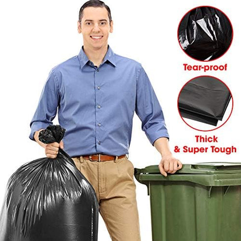 Dualplex 45 Gallon Black Trash Bags, 1.5 Mil, 50 Bags Per Case, 40" X 46"