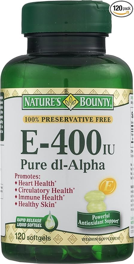 Nature's Bounty E 180mg Pure dI-Alpha Softgels, 120 Count