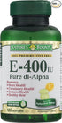 Nature's Bounty E 180mg Pure dI-Alpha Softgels, 120 Count