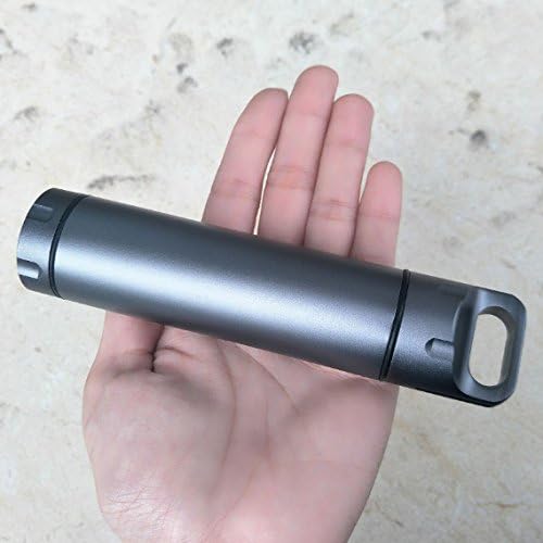 Portable Survival Waterproof Pill Container - Outdoor Capsule Seal Bottle Holder Case EDC Emergency Tool (Grey)