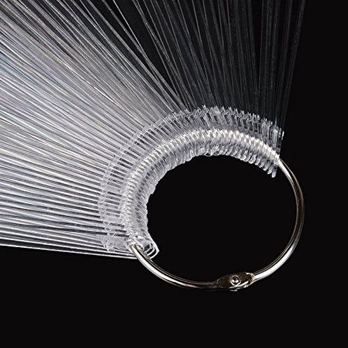 yueton 2 Set Total 100 Tips Transparent Fan-shaped Nail Art Tips Display, Polish Board Practice Sticks Tool
