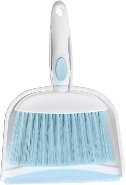 Mini Broom and Dustpan Set - Mini Whisk Set for Daily Cleaning, Housekeeping, Office, Kitchen, Pet Nest (Light Blue)