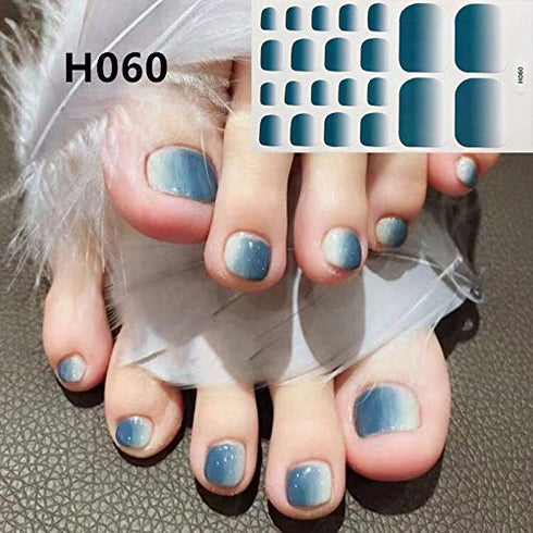 WOKOTO 20 Sheets Solid Toe Nail Polish Strips Stickers and 1 Nail File Manicure Kit for Women Girls