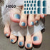 WOKOTO 20 Sheets Solid Toe Nail Polish Strips Stickers and 1 Nail File Manicure Kit for Women Girls