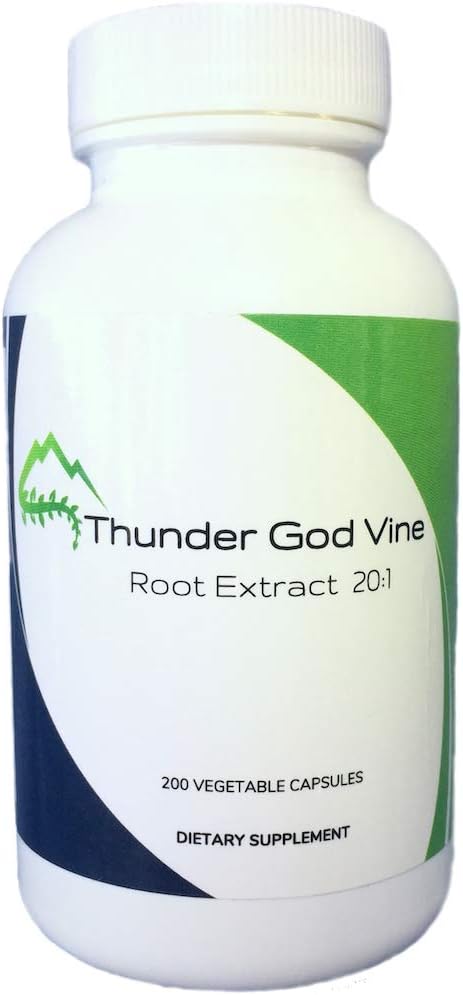 Thunder God Vine Root Extract - Tripterygium wilfordii, 20:1 Concentration, 100 mg Vegan Capsules, 200 Count