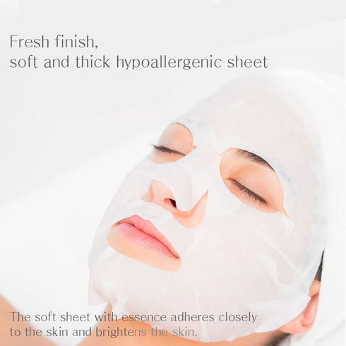 PS.PRETTYSKIN Jeju Tangerine Vitamin C Facial Mask Sheet (Pack of 10) with Panthenol, Adenosine, Niacinamide