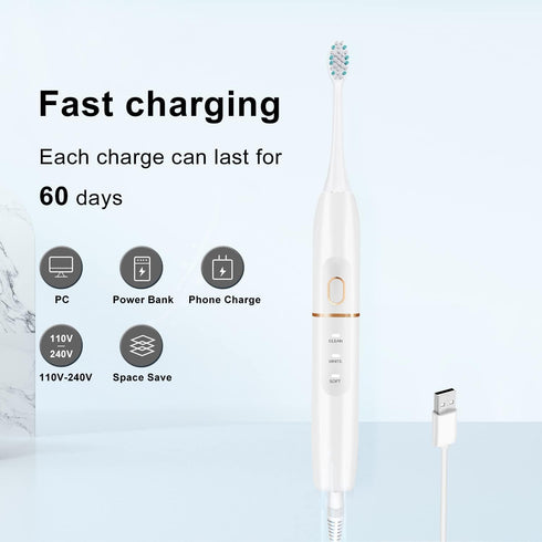 Set, 8 Case,4 2 60 42000 kingheroes Electric Toothbrush Comes with Brush Heads & Travel Modes with Minutes Built
