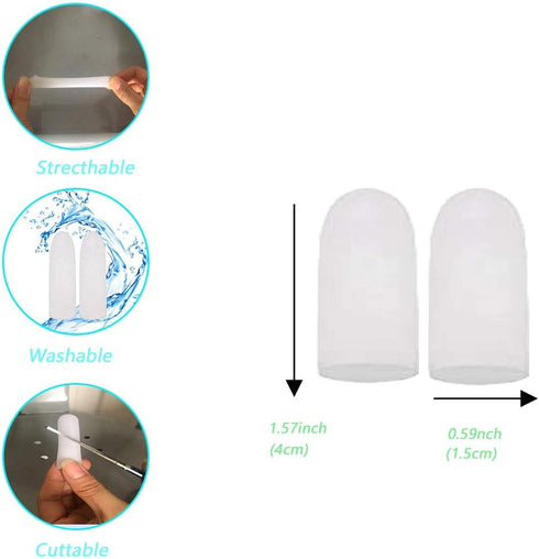 Gel Finger Protectors - Silicone Fingertips Caps for Finger Pain Relief, Trigger Finger, Arthritis (Medium)