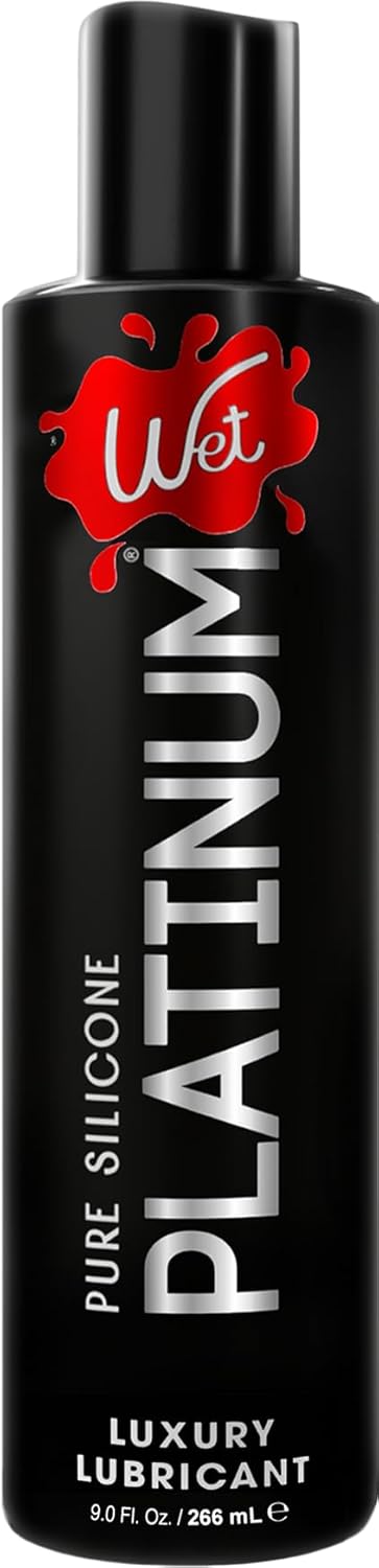 Wet Platinum Silicone-Based Personal Lubricant, 9 fl oz, Ultra Smooth, Waterproof Formula