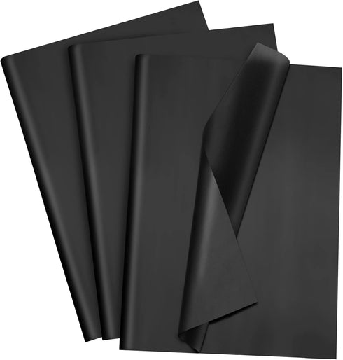 300 Sheets Kraft Tissue Paper 14 x 20 Inches, Decorative Bulk Tissue Paper for DIY Bags, Christmas Gifts (Black)