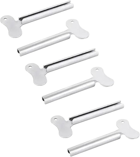 WNHNO 6Pcs Silvery Metal Tube Squeezer Keys, Toothpaste Metal Hair Dye Color Key