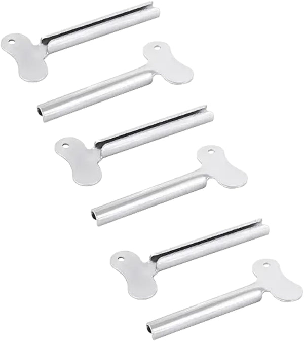 WNHNO 6Pcs Silvery Metal Tube Squeezer Keys, Toothpaste Metal Hair Dye Color Key