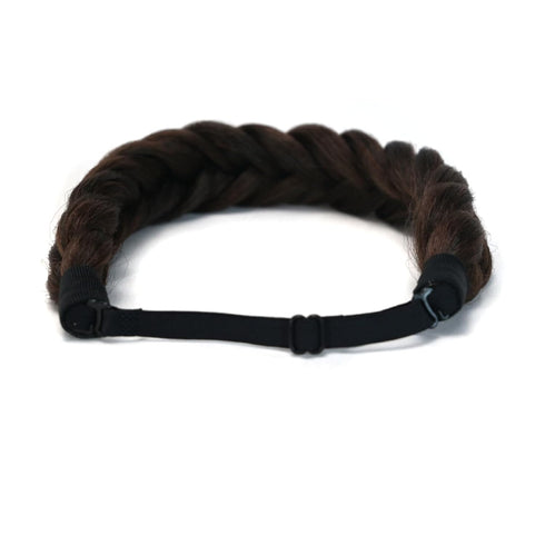 Oversized Bohemian Braided Headband, Classic Wide Braids, Adjustable Elastic Strap, Women's Beauty Accessories (Reddish