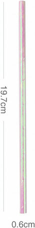 Foil Iridescent Pink Pearl Cocktail Paper Straws, Disposable 7.75 Inches, Pack of 100 for Parties