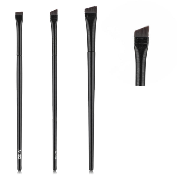 3 Pcs Fine Angled Eyeliner Brush Set, Thin Eyebrow Brush for Precision Gel Eye Liner and Brow Tinting