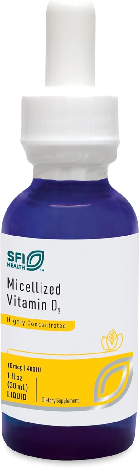 Klaire Labs Micellized Vitamin D3 Liquid for Children, Infants & Adults - 400 IU Vitamin D per Drop - Immune Support -