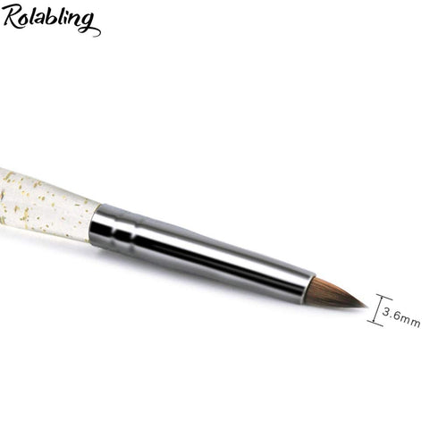 Black Size 2# 100% Kolinsky Sable Acrylic Nail Art Brushes UV Gel Nail Painting Pen Brushes (Size 2)