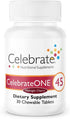 Celebrate Vitamins CelebrateONE Bariatric Multivitamin with Iron Chewables - 45 mg Iron, Midnight Cherry, 30 Count