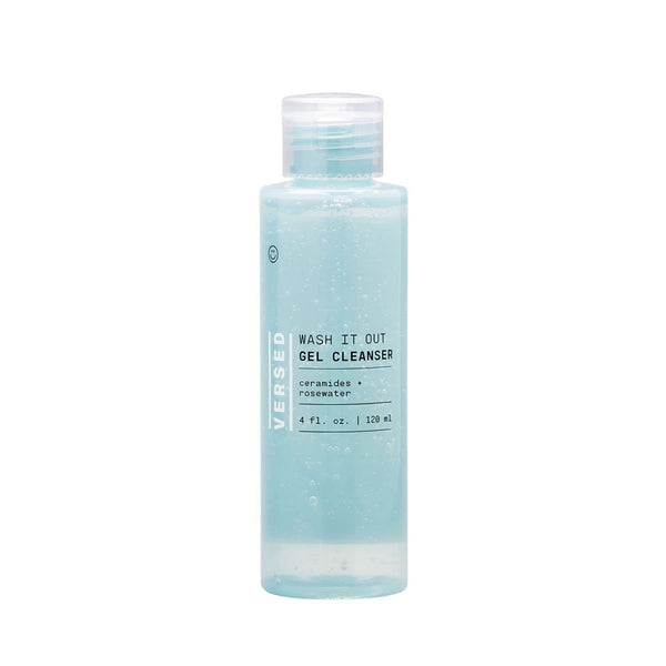 Versed Wash It Out Gel Face Cleanser, Mild Non-Stripping Facial Wash with Rosewater and Ceramides (4 fl oz)